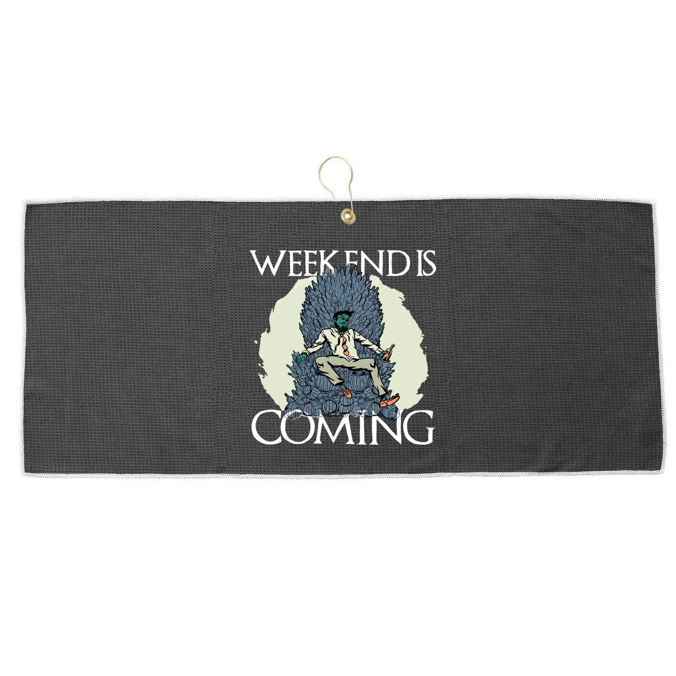 Weekend Is Coming Large Microfiber Waffle Golf Towel