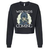 Weekend Is Coming Cropped Pullover Crew