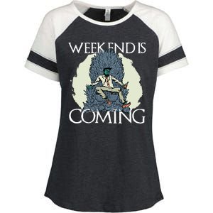 Weekend Is Coming Enza Ladies Jersey Colorblock Tee