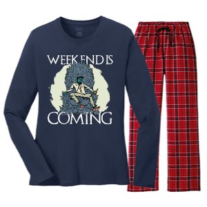 Weekend Is Coming Women's Long Sleeve Flannel Pajama Set 