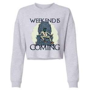 Weekend Is Coming Cropped Pullover Crew