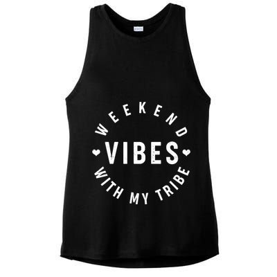 Weekend Vibes With My Tribe Ladies PosiCharge Tri-Blend Wicking Tank