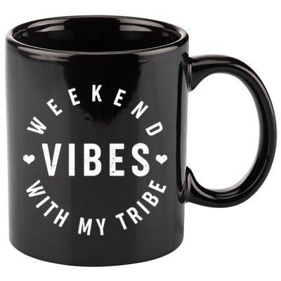 Weekend Vibes With My Tribe 11oz C Handle Ceramic Mug