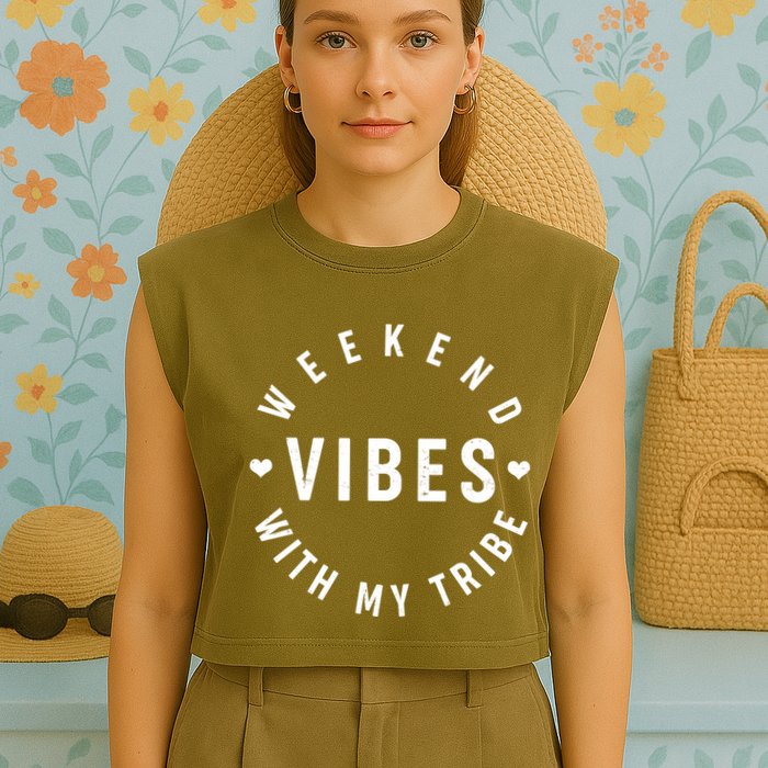 Weekend Vibes With My Tribe Garment-Dyed Women's Muscle Tee