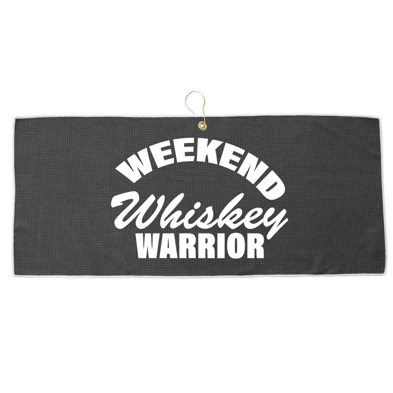 Weekend Whiskey Warrior Large Microfiber Waffle Golf Towel