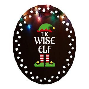 Wise Elf Family Matching Group Christmas Ceramic Oval Ornament