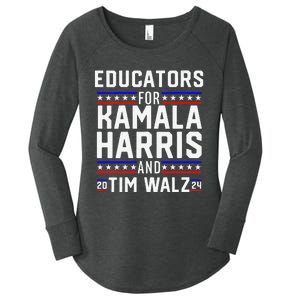 Women Educators For Kamala Harris Tim Walz 2024 For President Vp Gift Women's Perfect Tri Tunic Long Sleeve Shirt