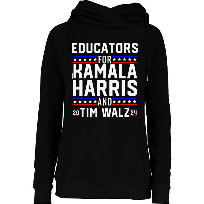 Women Educators For Kamala Harris Tim Walz 2024 For President Vp Gift Womens Funnel Neck Pullover Hood