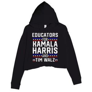 Women Educators For Kamala Harris Tim Walz 2024 For President Vp Gift Crop Fleece Hoodie