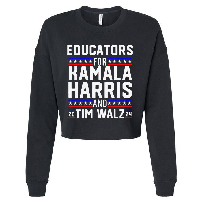 Women Educators For Kamala Harris Tim Walz 2024 For President Vp Gift Cropped Pullover Crew