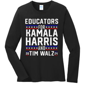 Women Educators For Kamala Harris Tim Walz 2024 For President Vp Gift Ladies Long Sleeve Shirt