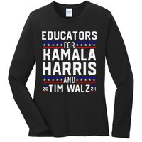 Women Educators For Kamala Harris Tim Walz 2024 For President Vp Gift Ladies Long Sleeve Shirt