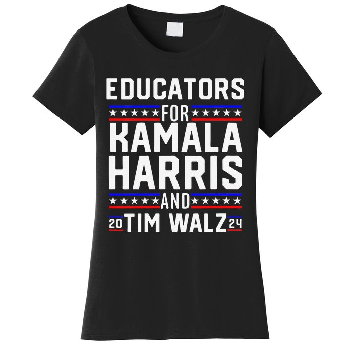 Women Educators For Kamala Harris Tim Walz 2024 For President Vp Gift Women's T-Shirt