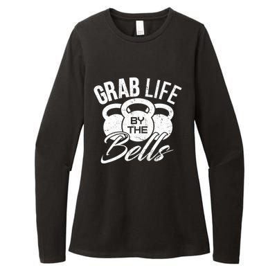 Workout Exercise Gym Grab Life By The Bells Funny Gift Womens CVC Long Sleeve Shirt