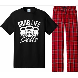 Workout Exercise Gym Grab Life By The Bells Funny Gift Pajama Set