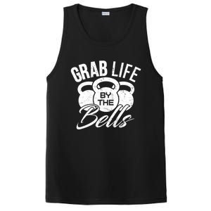 Workout Exercise Gym Grab Life By The Bells Funny Gift PosiCharge Competitor Tank