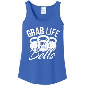 Workout Exercise Gym Grab Life By The Bells Funny Gift Ladies Essential Tank