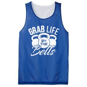 Workout Exercise Gym Grab Life By The Bells Funny Gift Mesh Reversible Basketball Jersey Tank