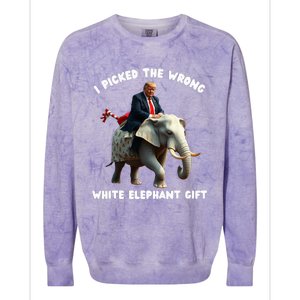 White Elephant Gag Wrapped Elephant Dumb Colorblast Crewneck Sweatshirt