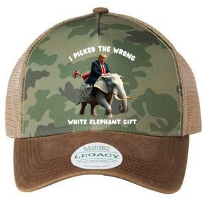 White Elephant Gag Wrapped Elephant Dumb Legacy Tie Dye Trucker Hat