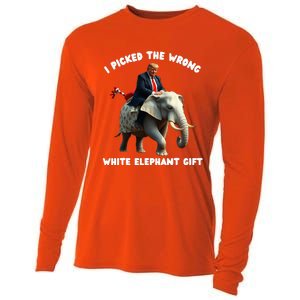 White Elephant Gag Wrapped Elephant Dumb Cooling Performance Long Sleeve Crew