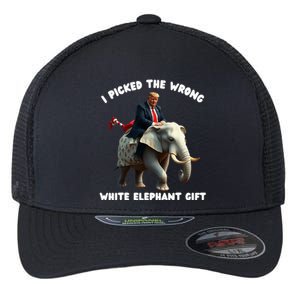 White Elephant Gag Wrapped Elephant Dumb Flexfit Unipanel Trucker Cap