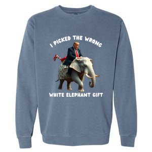 White Elephant Gag Wrapped Elephant Dumb Garment-Dyed Sweatshirt