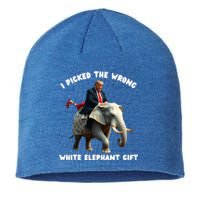 White Elephant Gag Wrapped Elephant Dumb Sustainable Beanie