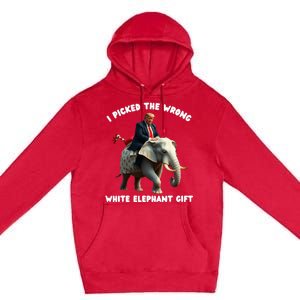 White Elephant Gag Wrapped Elephant Dumb Premium Pullover Hoodie