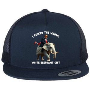 White Elephant Gag Wrapped Elephant Dumb Flat Bill Trucker Hat