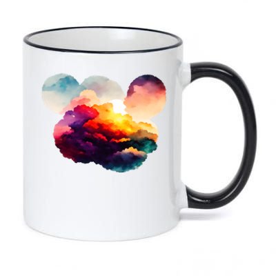 Watercolor Earth Globe Mickey Mouse 11oz Black Color Changing Mug