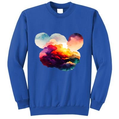 Watercolor Earth Globe Mickey Mouse Sweatshirt