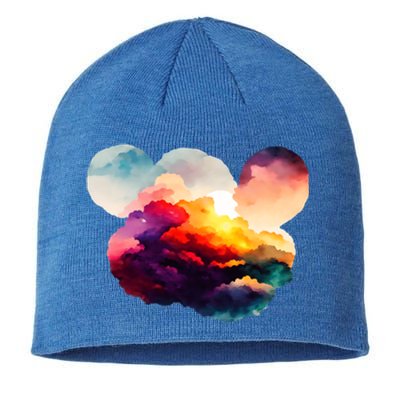 Watercolor Earth Globe Mickey Mouse Sustainable Beanie