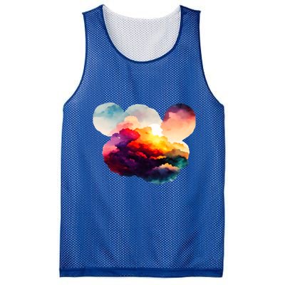Watercolor Earth Globe Mickey Mouse Mesh Reversible Basketball Jersey Tank