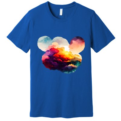 Watercolor Earth Globe Mickey Mouse Premium T-Shirt