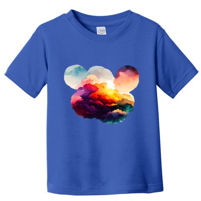 Watercolor Earth Globe Mickey Mouse Toddler T-Shirt