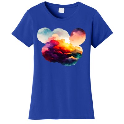 Watercolor Earth Globe Mickey Mouse Women's T-Shirt