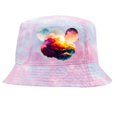 Watercolor Earth Globe Mickey Mouse Tie-Dyed Bucket Hat