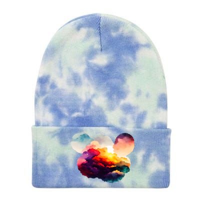 Watercolor Earth Globe Mickey Mouse Tie Dye 12in Knit Beanie