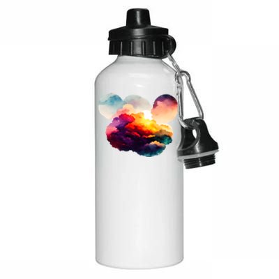 Watercolor Earth Globe Mickey Mouse Aluminum Water Bottle 