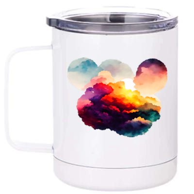 Watercolor Earth Globe Mickey Mouse 12 oz Stainless Steel Tumbler Cup