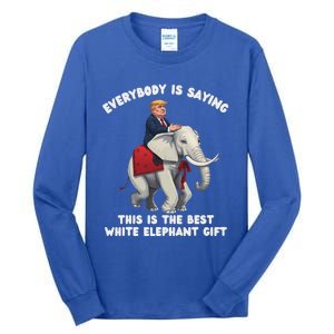 White Elephant Gag Wrapped Elephant Dumb Tall Long Sleeve T-Shirt