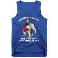 White Elephant Gag Wrapped Elephant Dumb Tank Top