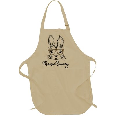 Wo Easter Gift Mama Bunny Funny Gift Mama Bunny Leopard Glasses Great Gift Full-Length Apron With Pockets