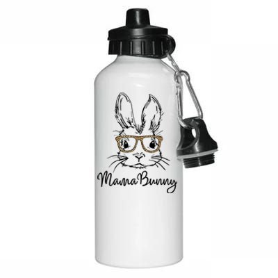 Wo Easter Gift Mama Bunny Funny Gift Mama Bunny Leopard Glasses Great Gift Aluminum Water Bottle