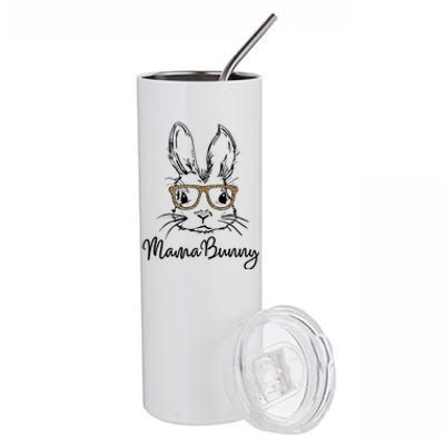 Wo Easter Gift Mama Bunny Funny Gift Mama Bunny Leopard Glasses Great Gift Stainless Steel Tumbler