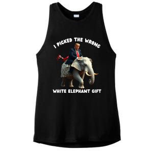 White Elephant Gag Wrapped Elephant Dumb Ladies PosiCharge Tri-Blend Wicking Tank