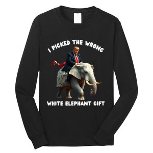 White Elephant Gag Wrapped Elephant Dumb Long Sleeve Shirt