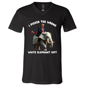 White Elephant Gag Wrapped Elephant Dumb V-Neck T-Shirt