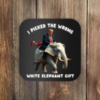 White Elephant Gag Wrapped Elephant Dumb Coaster